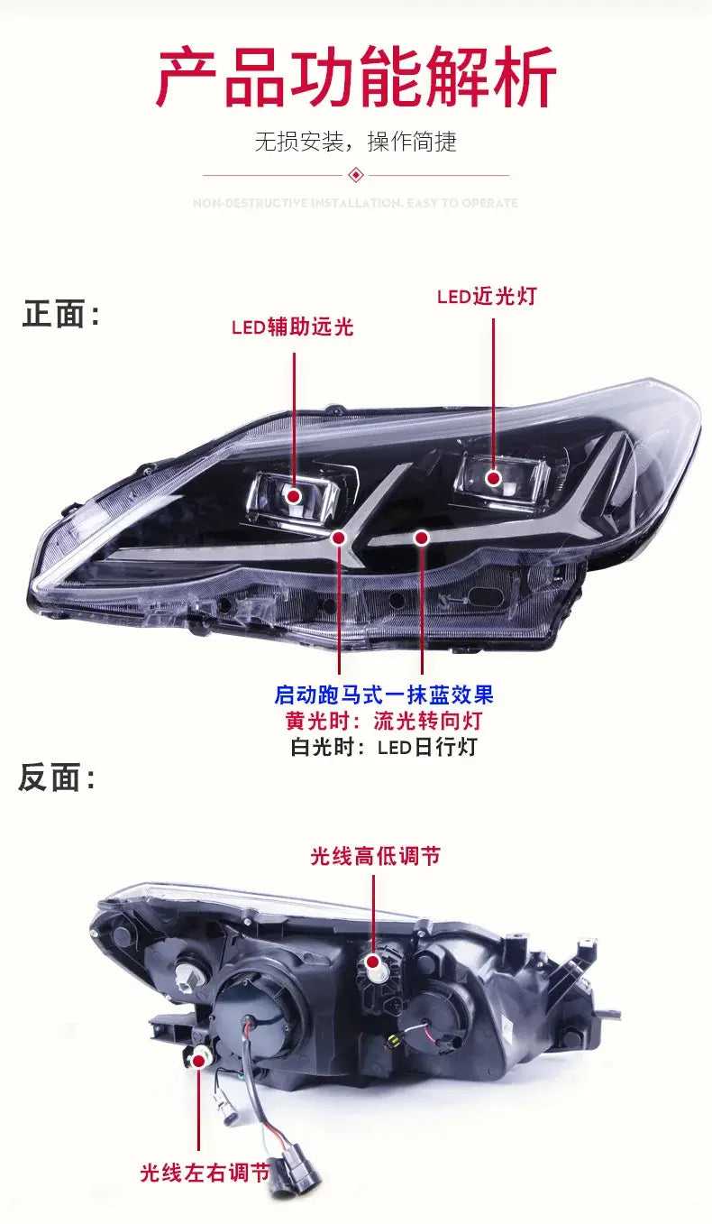 Toyota Mark X Headlights 2010-2012 Reiz LED Headlight LED