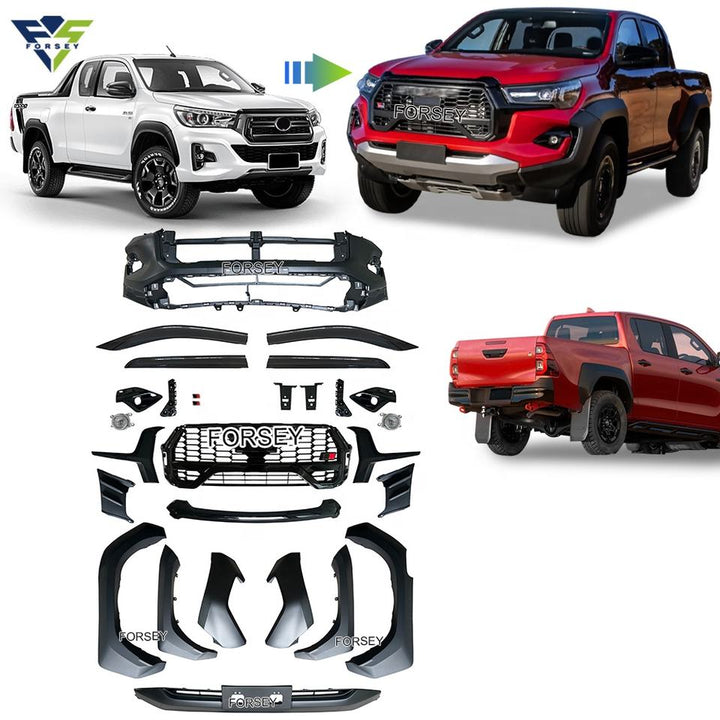 GR Sport Conversion Car Bumper 2023 for Hilux Revo Rocco 2016-2020 Upgrade to Hilux Body Kit GR Sport 2023 - CAR CRAFT INDIA