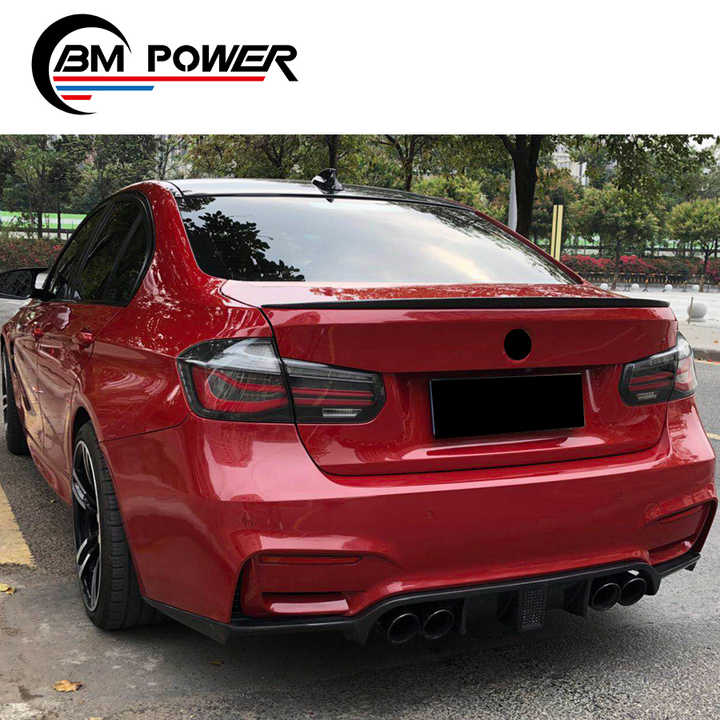 3 Series F30  Car Rear Back Bumper Lip Diffuser Carbon Fiber Material Spoiler Automobile Tail Splitter Accessories Protector - CAR CRAFT INDIA