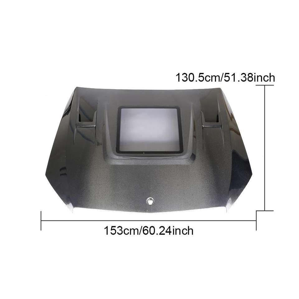 W205 C63 Carbon Fiber Engine Hood With Glass Vents For Mercedes Benz C205 C300 C400 C450 C43 C63 AMG 15-19