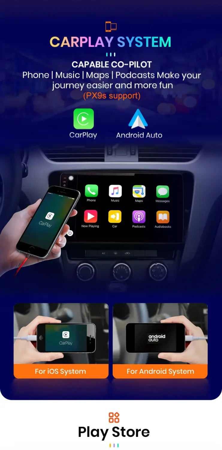 Wireless Carplay Android Auto Car Radio for VW Skoda