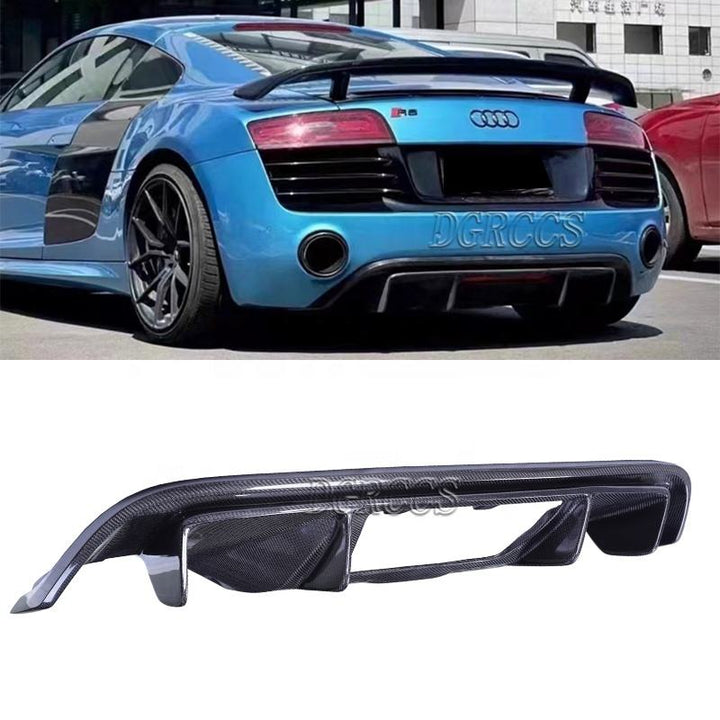 For Audi R8  2007-2015 RG Style Carbon Fiber Rear Lip Diffuser Bumper Accessories