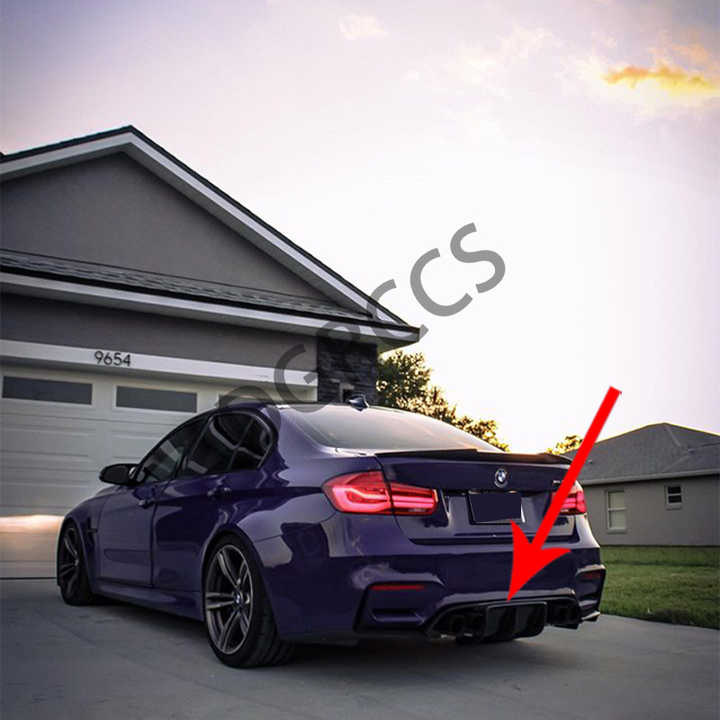 For BMW 3 Series F30 2012-2018 Carbon Fiber Rear Lip Rear Diffuser Bumper Lip - CAR CRAFT INDIA