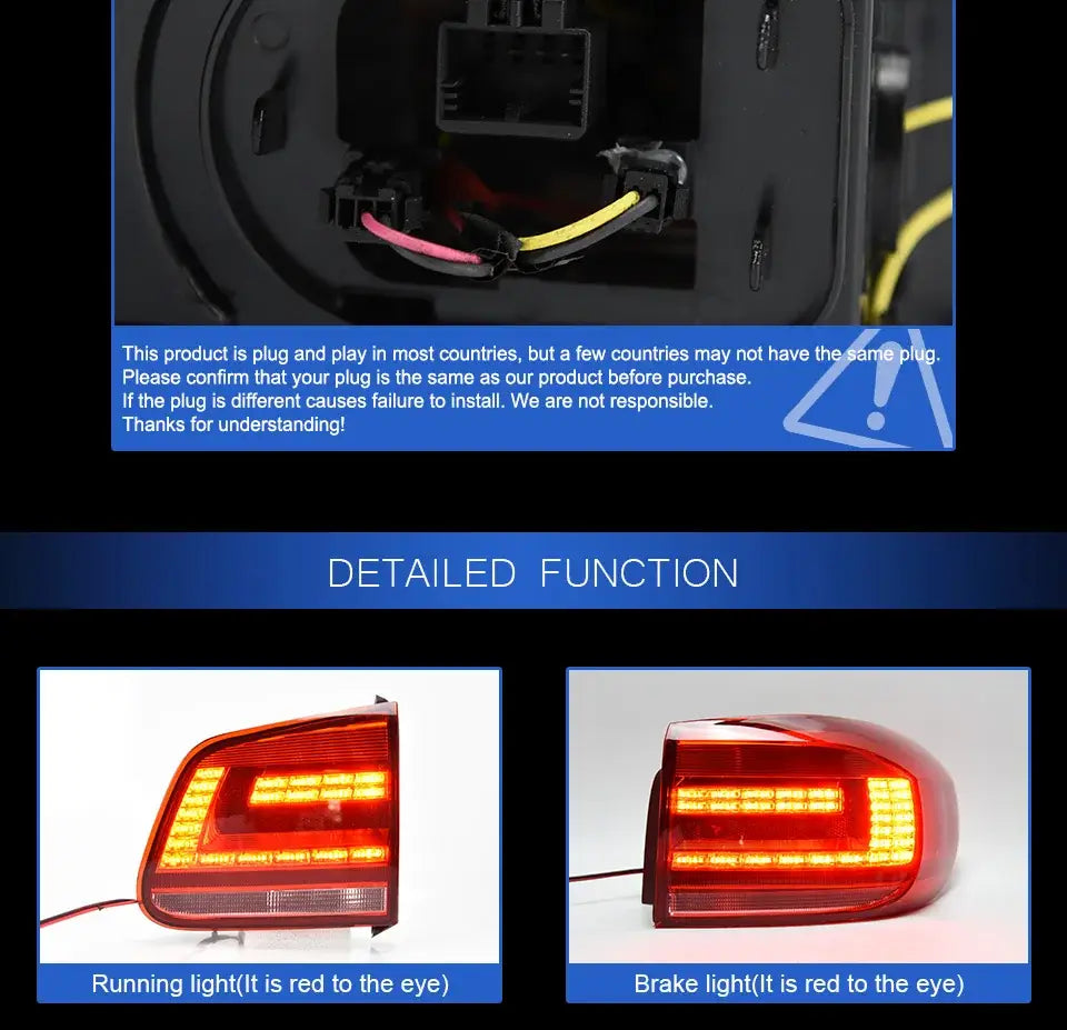 VW Tiguan Tail Lights 2013-2017 Tiguan LED Tail lamp light