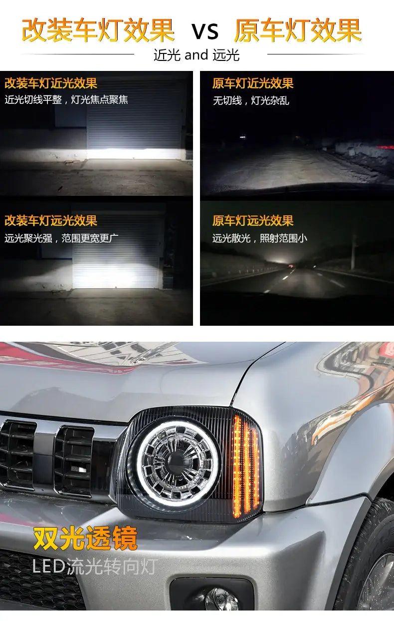 Car Styling Head lamp light for Suzuki Jimny Headlights