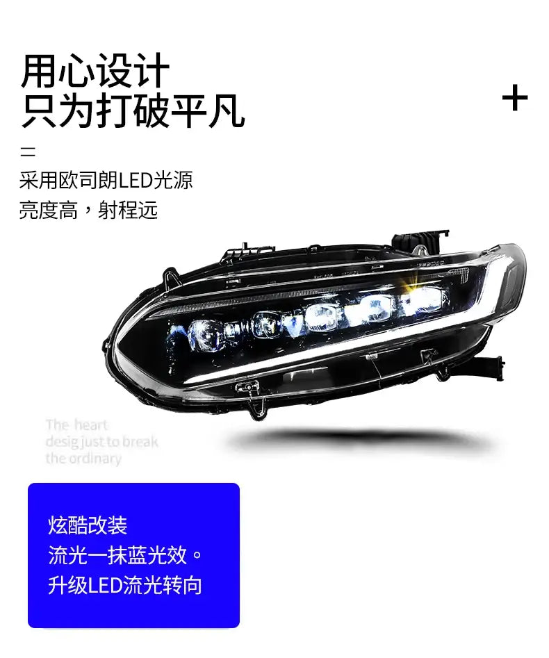 Car Styling Head lamp light for Accord Headlights 2018-2019