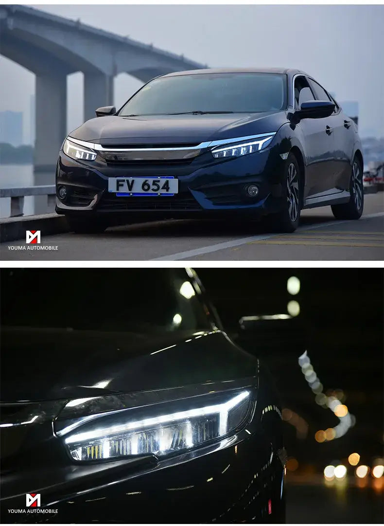 Civic Headlights 2016-2018 All LED Headlight DRL Dynamic