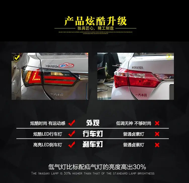 Toyota Corolla Tail Lights 2014-2017 New Altis LED Tail lamp