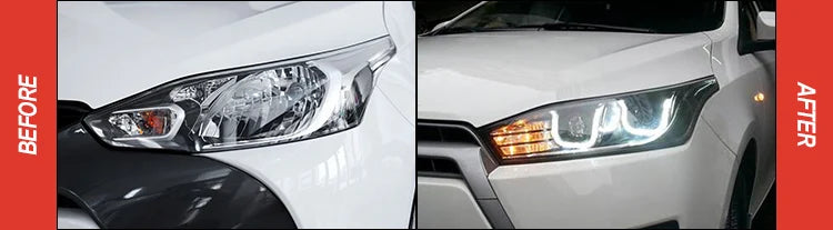 Car Styling Head lamp light for Toyota Yaris Headlights