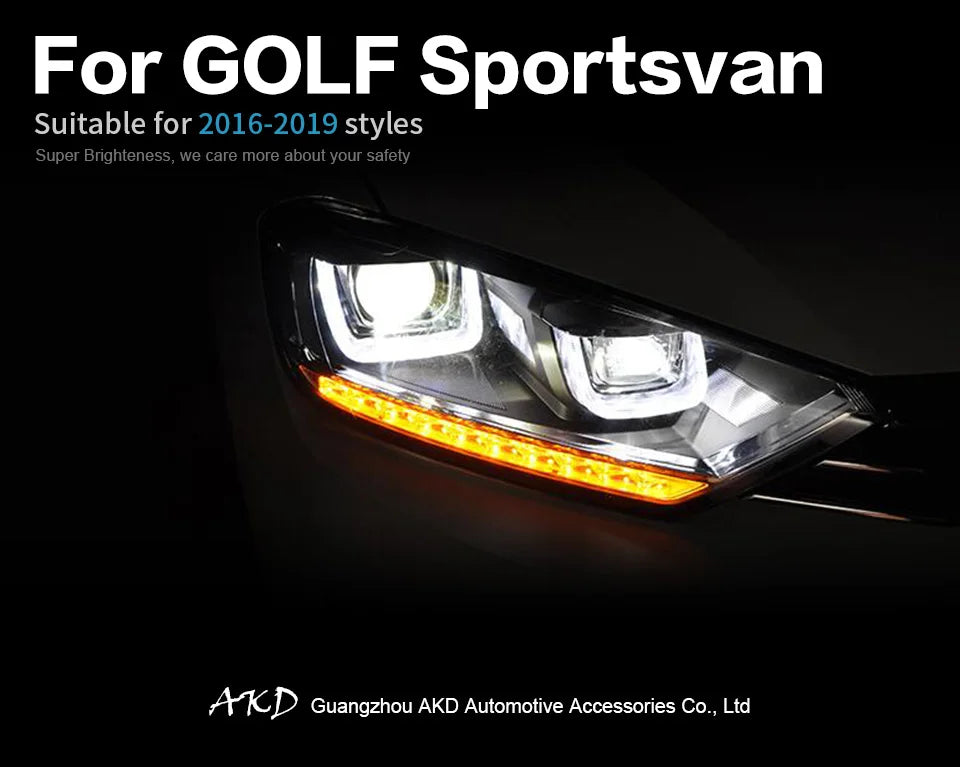 Car Styling Head lamp light for Golf 7 Sportsvan Headlight