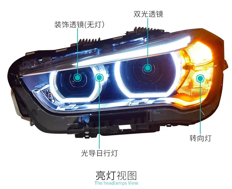 Car Styling Head lamp light for BMW X1 Headlights 2016-2020