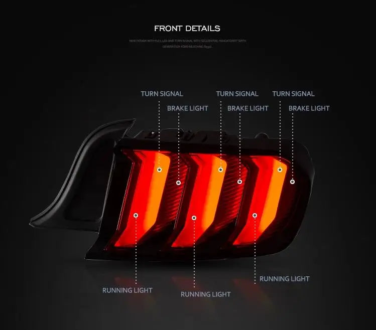 Ford Mustang Tail Lights 2015-2019 Dynamic Signal Tail lamp