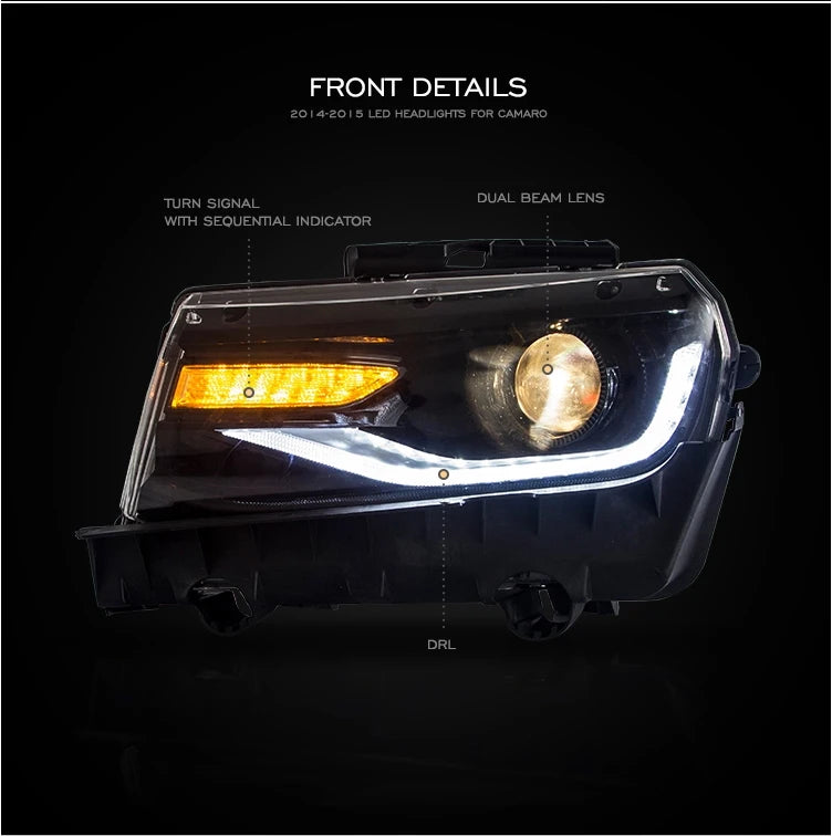 Car Styling Head lamp light for Chevrolet Camaro Headlights