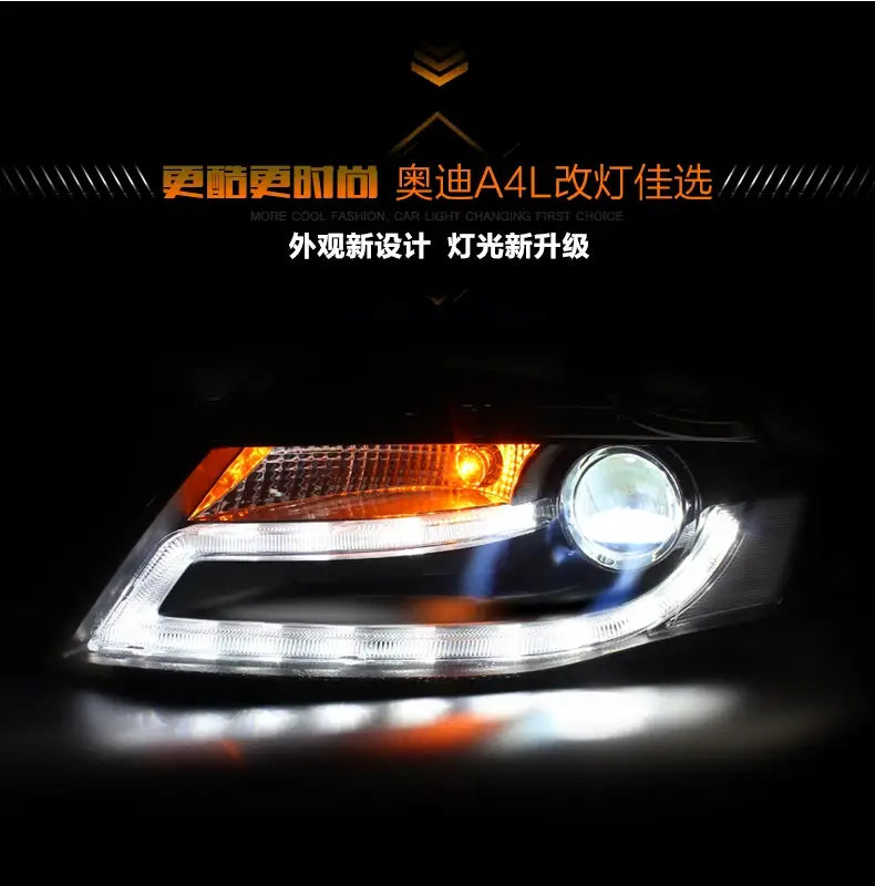 A4 Headlights 2009-2012 A4L B8 Sedan Headlight DRL Hid Head