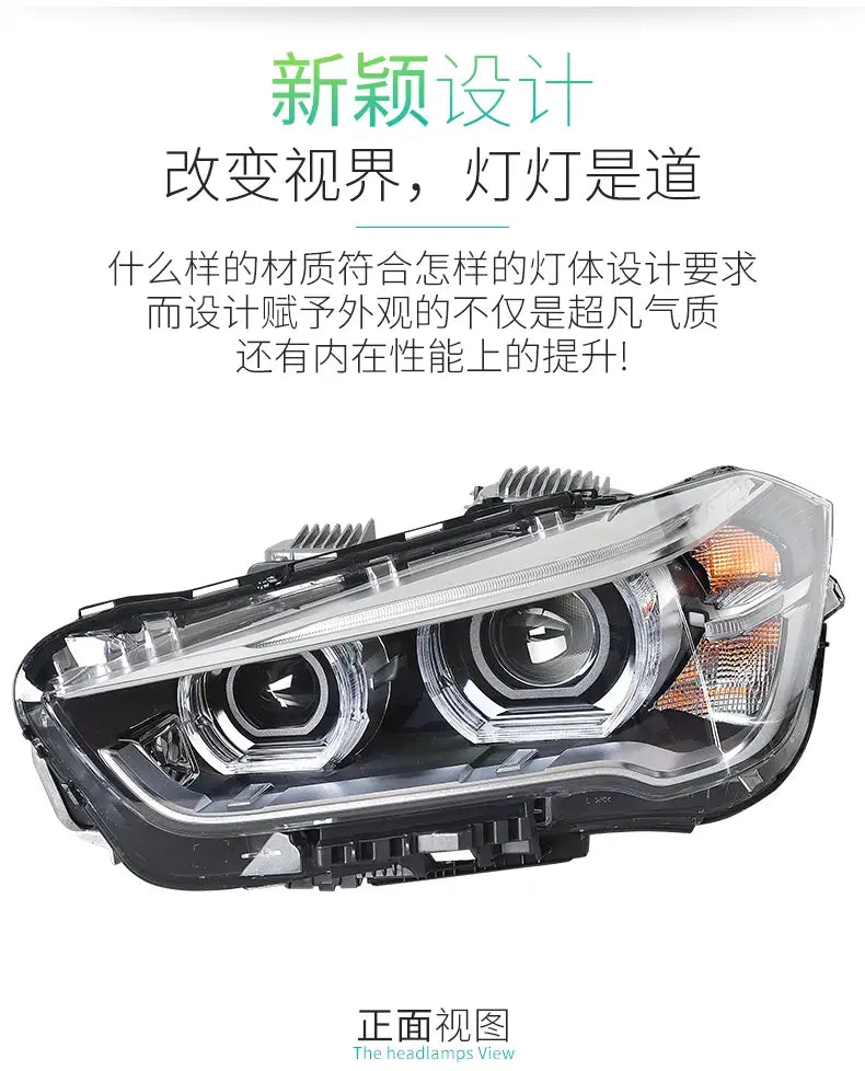 Car Styling Head lamp light for BMW X1 Headlights 2016-2020