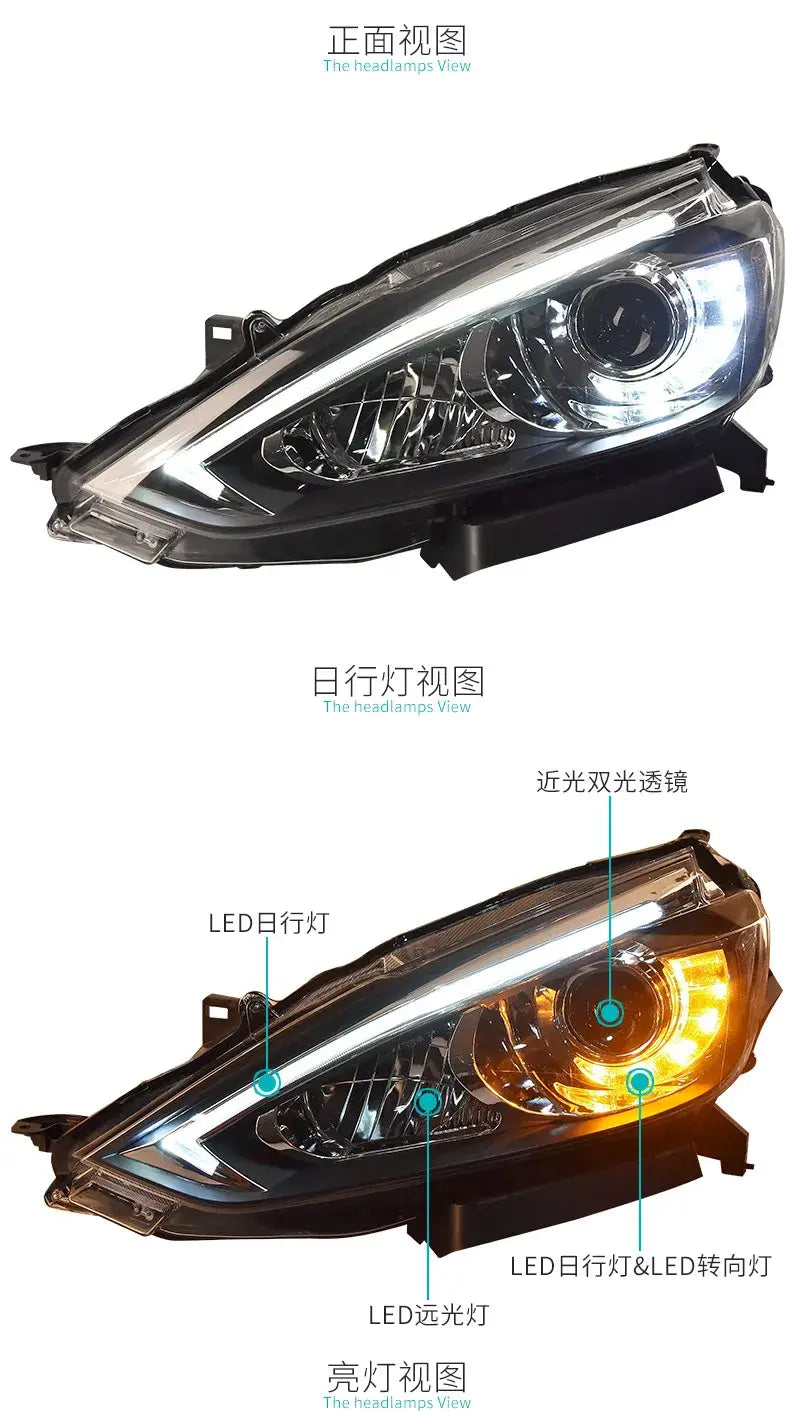 Car Styling Headlights for Nissan Sylphy Sentra LED