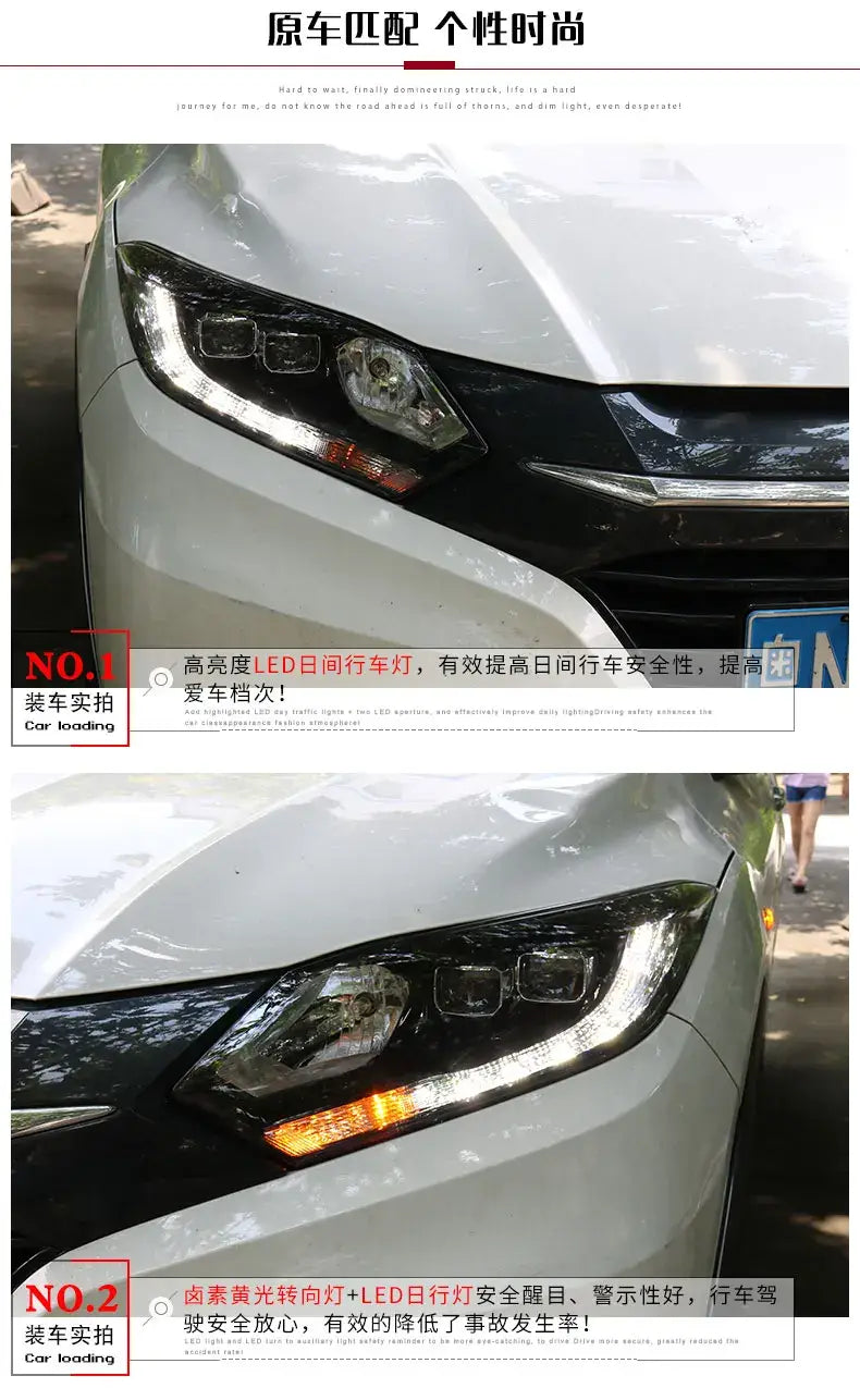 Car Styling Head lamp light for HRV Vezel LED Headlight