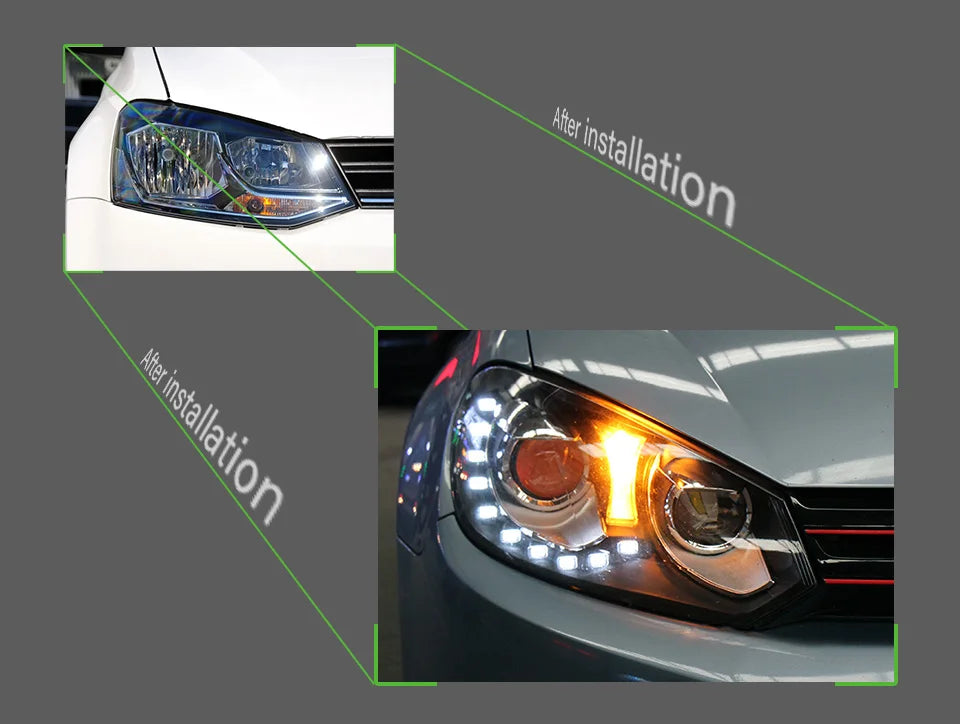 VW Golf 6 Headlights 2009-2012 Golf6 LED Headlight LED DRL