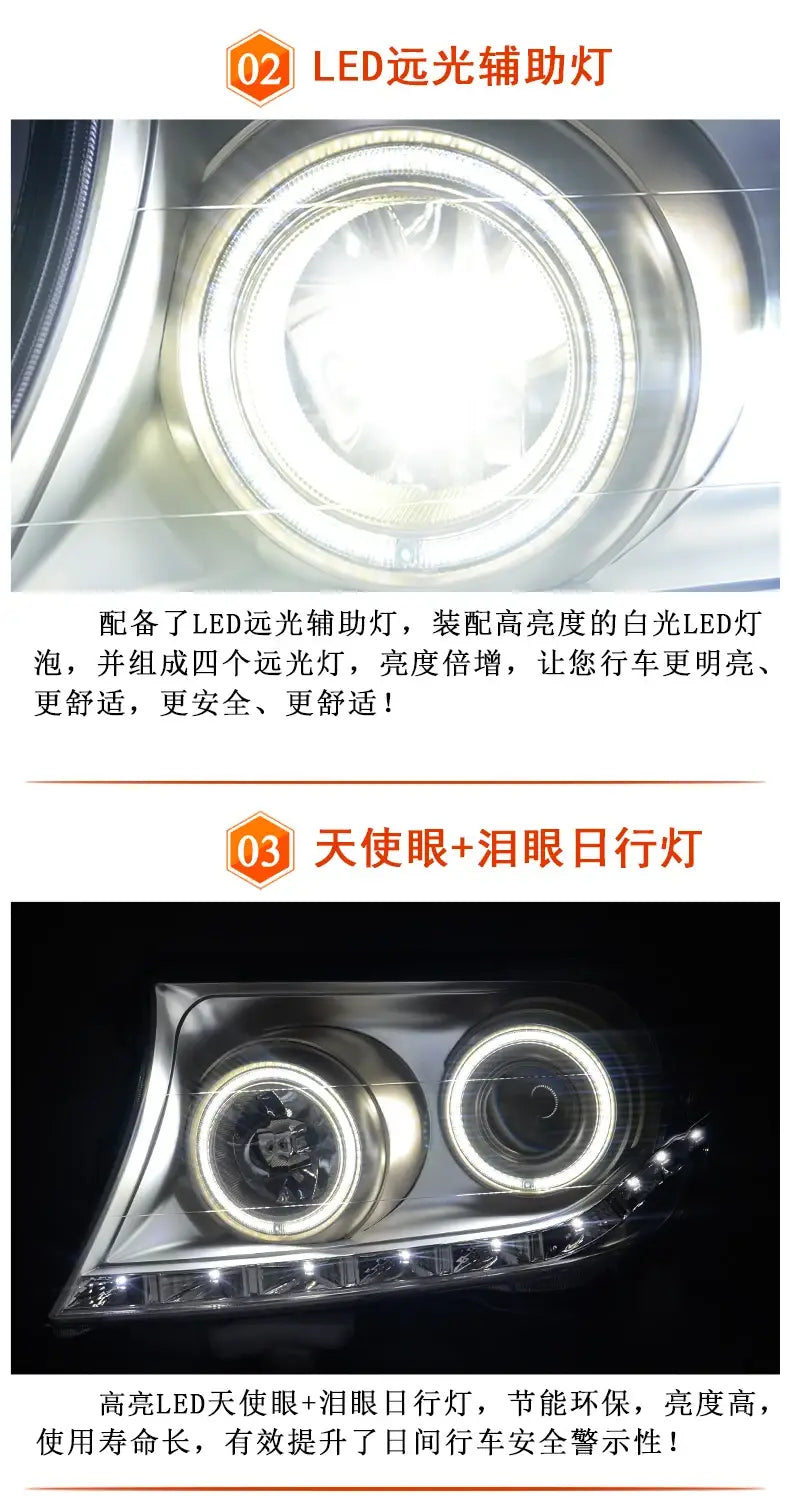 Car Styling Head lamp light for Toyota Land Cruiser