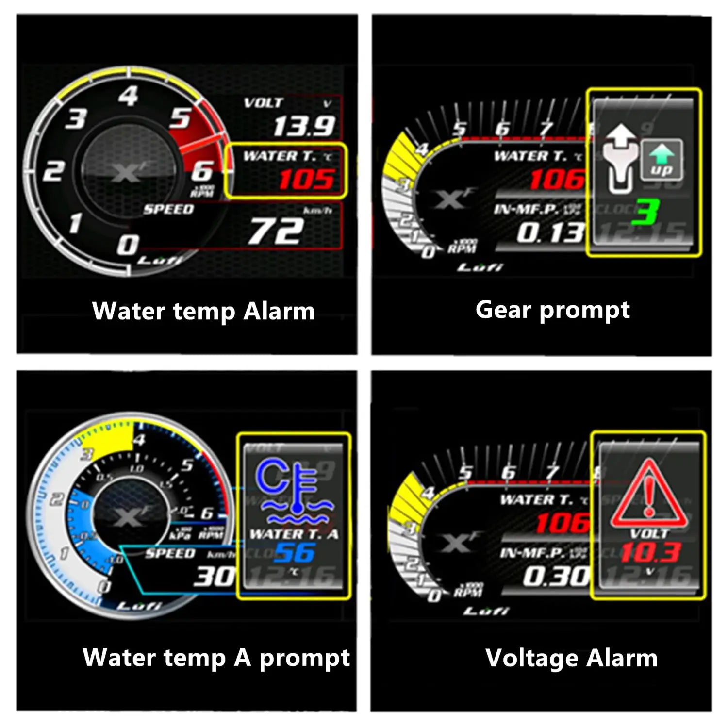 LUFI XF Multi - function Digital Gauge OBD + GPS Turbo