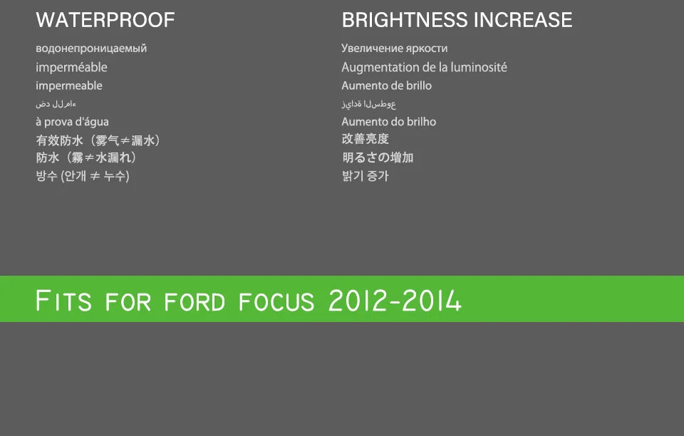 Ford Focus Headlight 2012-2014 Focus LED DRL D2H Hid Option