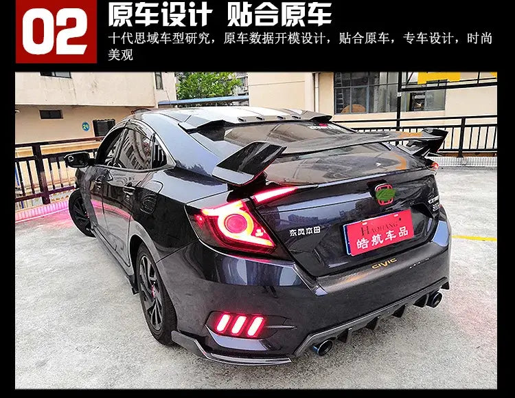 Civic X Tail Lights 2016-2019 New Civic Type R LED Tail