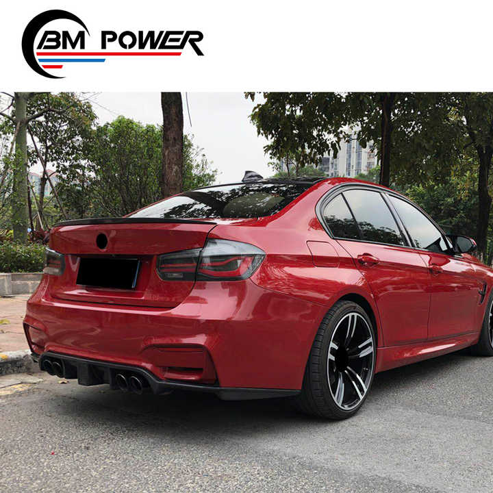 3 Series F30  Car Rear Back Bumper Lip Diffuser Carbon Fiber Material Spoiler Automobile Tail Splitter Accessories Protector - CAR CRAFT INDIA