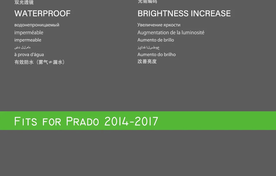 Toyota Prado LC150 LED Headlight 2013-2017 Prado LED DRL Hid