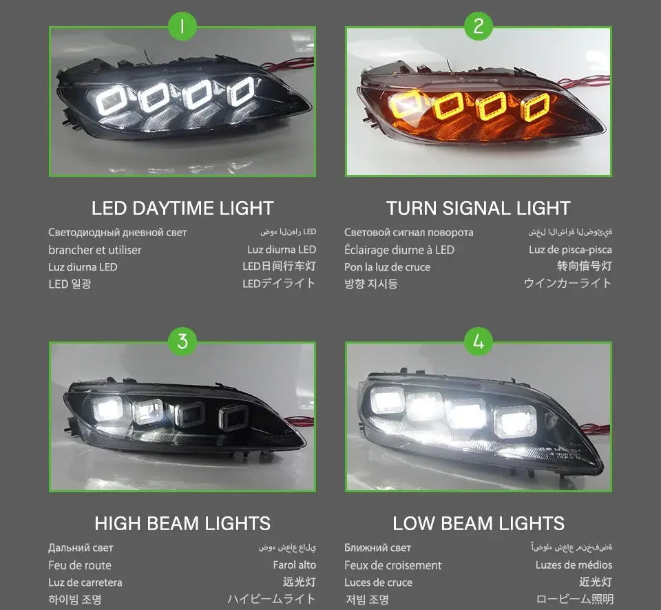 Car Styling Head lamp light for Mazda 6 Headlights 2004-2012