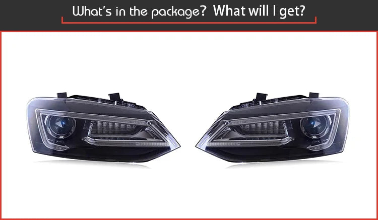 Car Styling for VW Polo Headlight 2010-2018 Vento LED Head