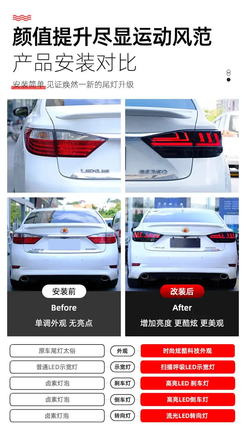 Car Styling Tail lamp light for Lexus ES250 Tail Lights