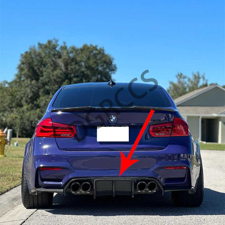 For BMW 3 Series F30 2012-2018 Carbon Fiber Rear Lip Rear Diffuser Bumper Lip - CAR CRAFT INDIA