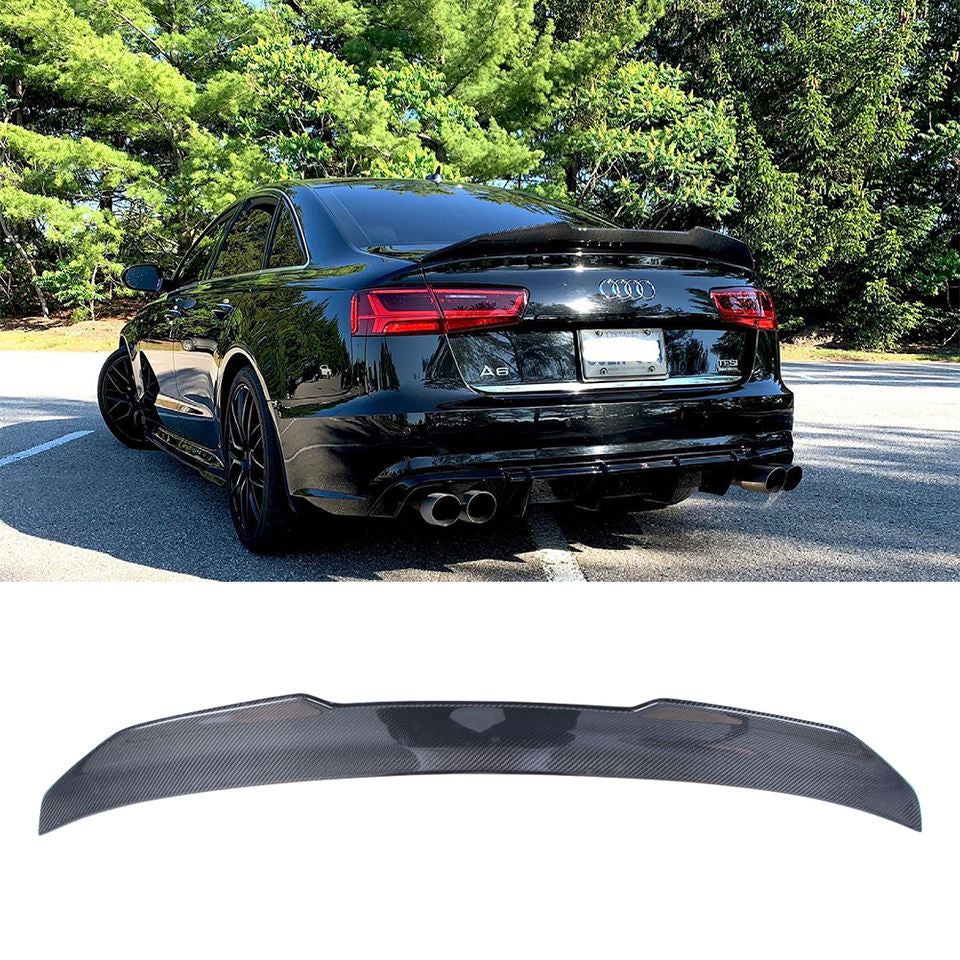 For AUDI A6 C7 Sedan PSM Style Carbon Fiber Rear Spoiler Trunk Wing 2012-2015 - CAR CRAFT INDIA