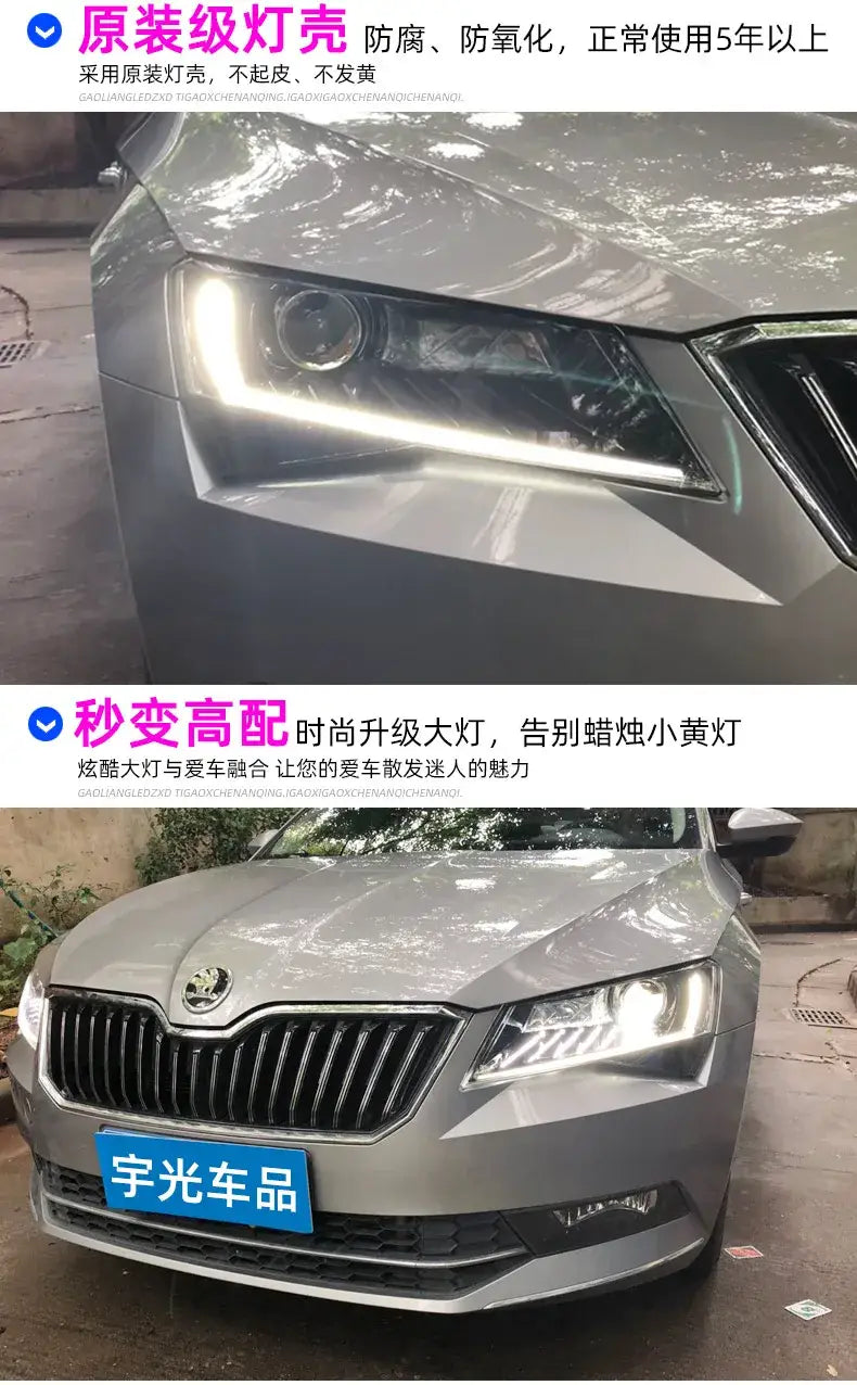 Car Styling Head lamp light for Superb Headlights 2016-2019