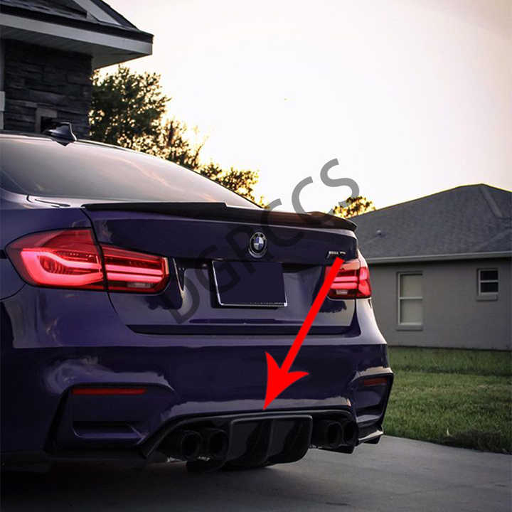 For BMW 3 Series F30 2012-2018 Carbon Fiber Rear Lip Rear Diffuser Bumper Lip - CAR CRAFT INDIA