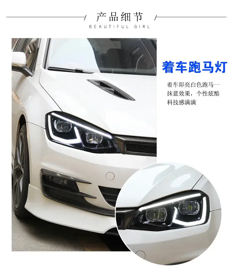 Car Styling Headlights for Golf 7 LED Headlight Animation