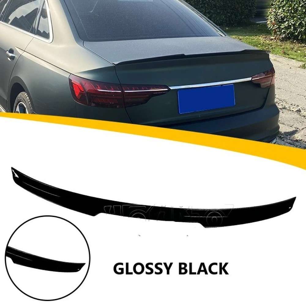 Car Craft Compatible With Audi A4 B9 2019-2023 Rear Trunk Wing Boot Spoiler Lip Splitter Skirt M4 Style Ar-audi-075 Gb Glossy Black - CAR CRAFT INDIA