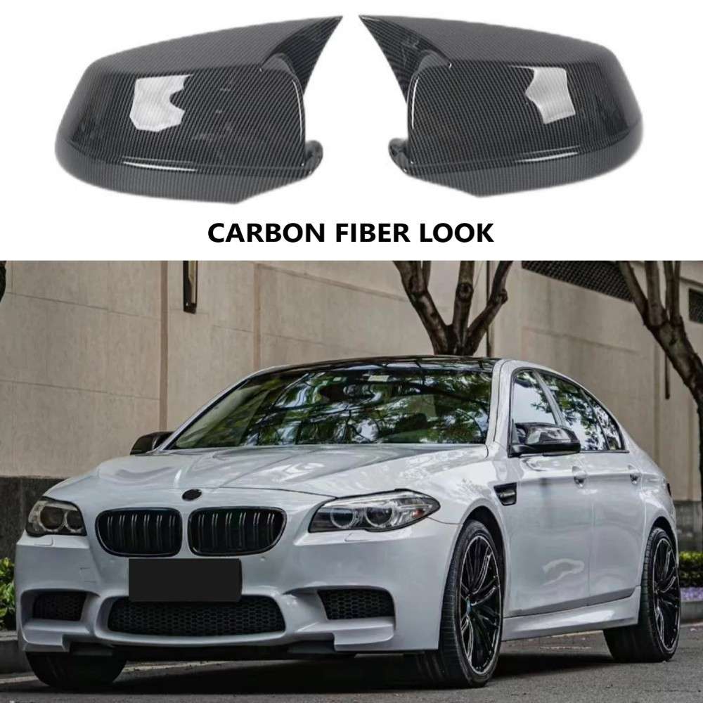 Car Craft Compatible With Bmw 5 Series F10 2010-2013 Side Rear View Case Wing Cap Shell Housing Mirror Covers 3m Tape Pasting Style Ar-mr-025 Cf Carbon Fiber Look CC-8077 - CAR CRAFT INDIA