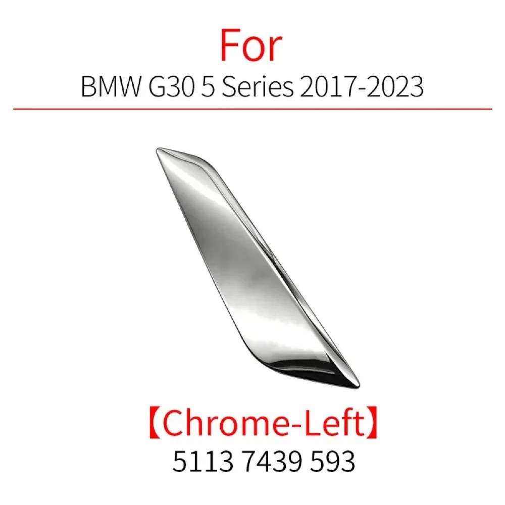 Car Craft Compatible With Bmw 5 Series G30 F90 2017-2024 Side Fender Decorative Bright Electroplated Strip Trim 51137349593 Left Chrome CC-8100 - CAR CRAFT INDIA