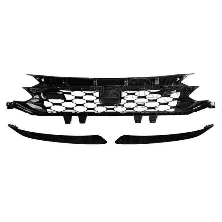 Car Craft Compatible With Honda City Rs 2023+ Front Bumper Upper Show Grille With Headlight Lamp Eyebrow Trim Splitter Honeycomb Ar-honda-0130 Glossy Black - CAR CRAFT INDIA