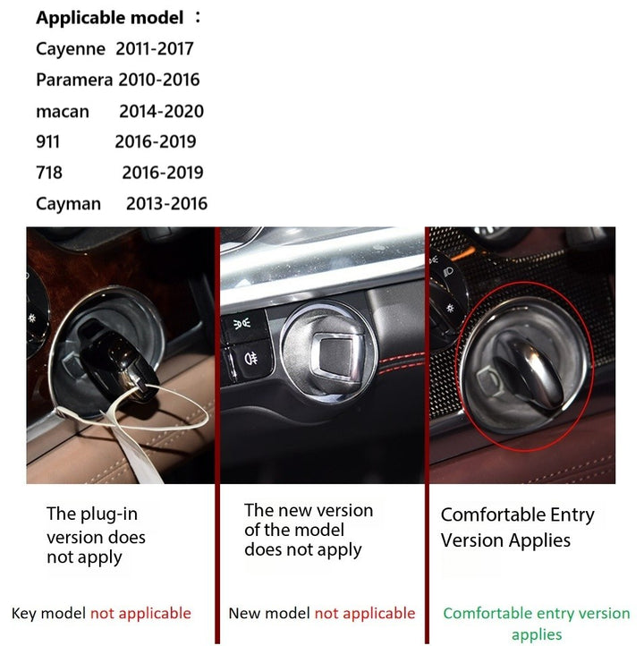 Car Craft Iginition Switch Compatible With Cayenne 2011-2017 Paramera 2010-2016,macan 2014-2020,911 718 2016-2019 Cayman 2013-2016 Start Stop Engine Button Key Ignition Switch 7pp919157 A-1 Red