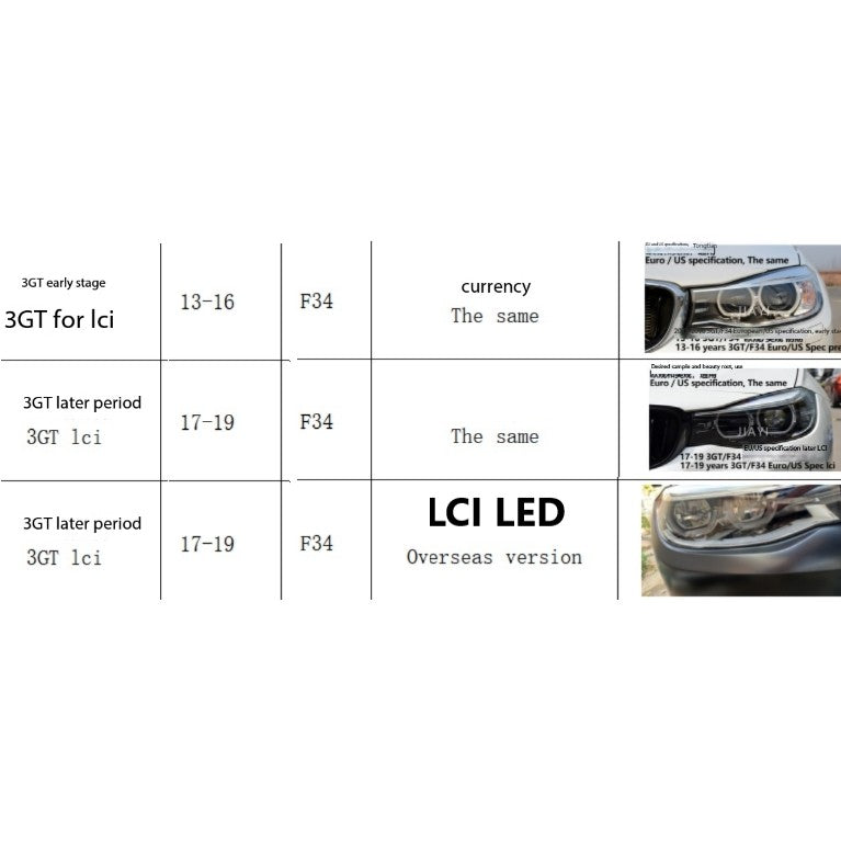 Car Craft Compatible With Bmw 3 Series Gt Lci F34 2016-2018 Led Style Headlight Drl Daytime Running Light Angel Eye Led Module Yellow Chip Color Csl Style Europe CC-10173 LCI LATE