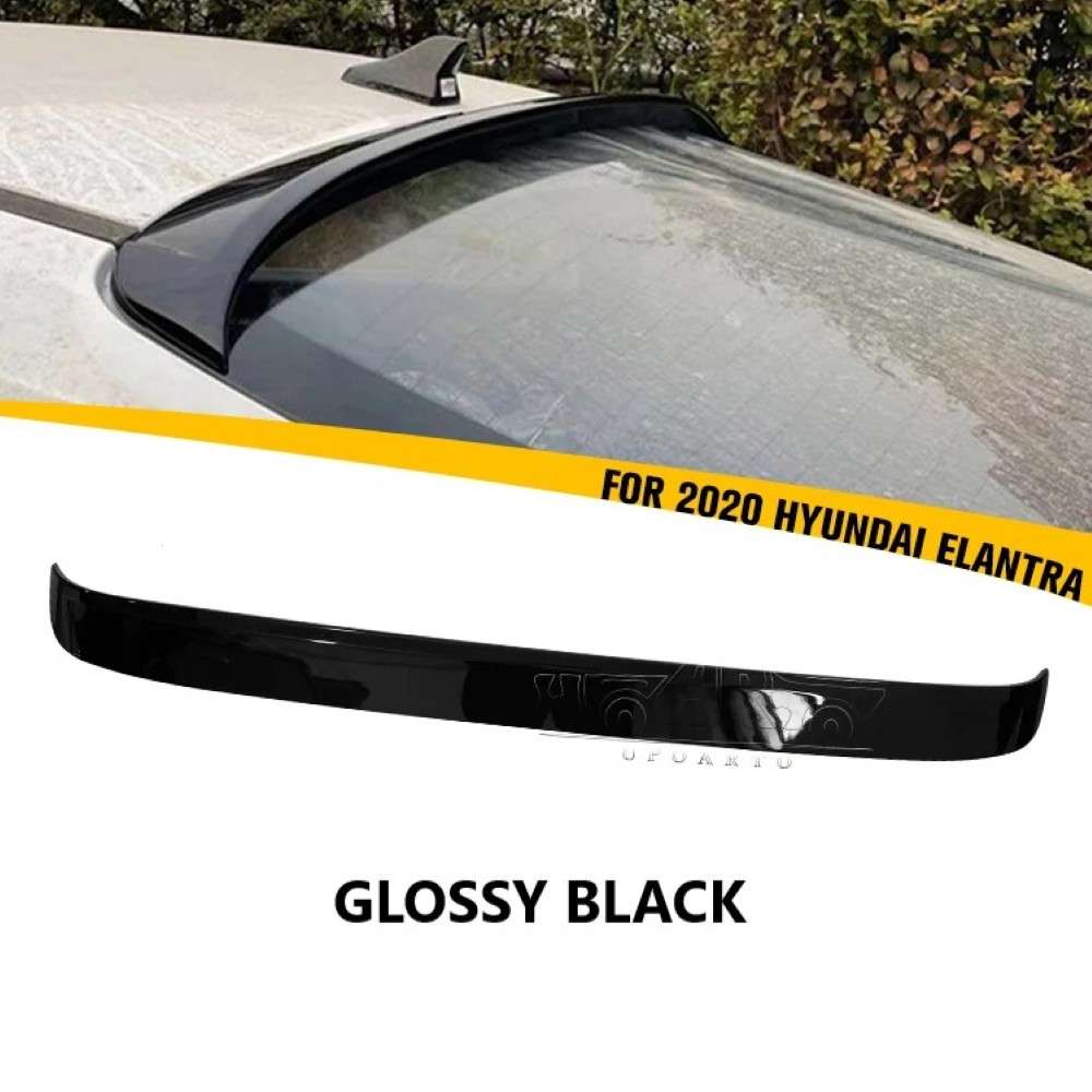 Car Craft Compatible With Hyundai Elantra 2020+ Rear Trunk Wing Boot Roof Spoiler Lip Splitter Skirt Ar-hyundai-009 Glossy Black