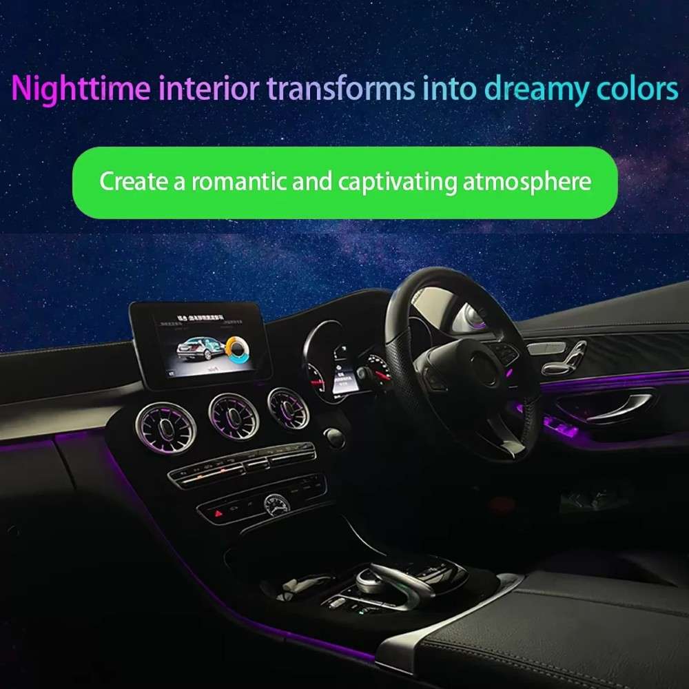 Car Craft Compatible With Mercedes Glc W253 X253 X253 2015-2022 Ambient Ambiance Led Light Vents Speaker Decorative Interior Kit 64 Colors Atmosphere Lamp Kits Rhd Car 6 In 1 - CAR CRAFT INDIA