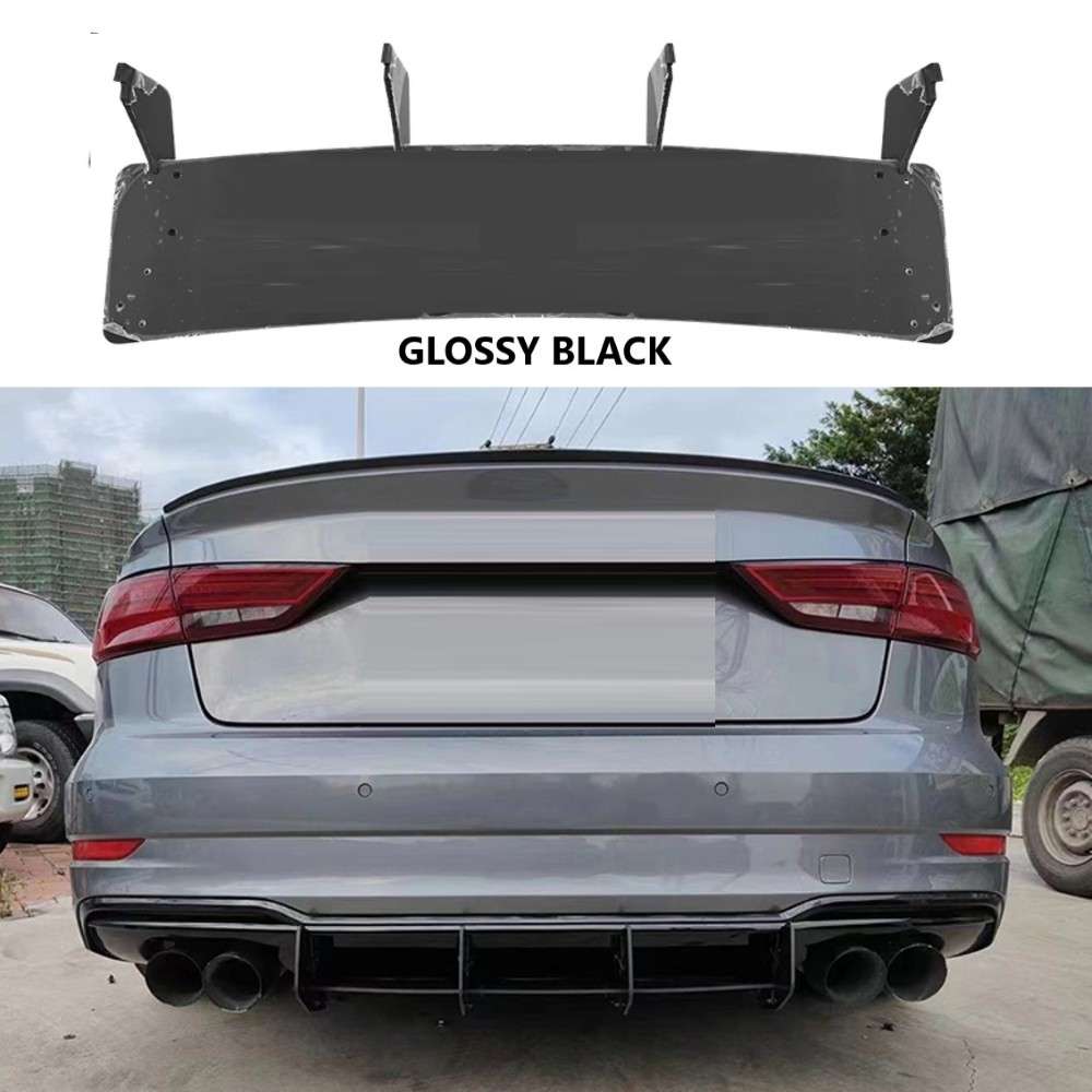 Car Craft Compatible With Audi A3 S3 2017-2020 S Line Rear Bumper After Lip Splitter Skirts Diffuser Blade Style Ar-audi-025 Gb Glossy Black - CAR CRAFT INDIA