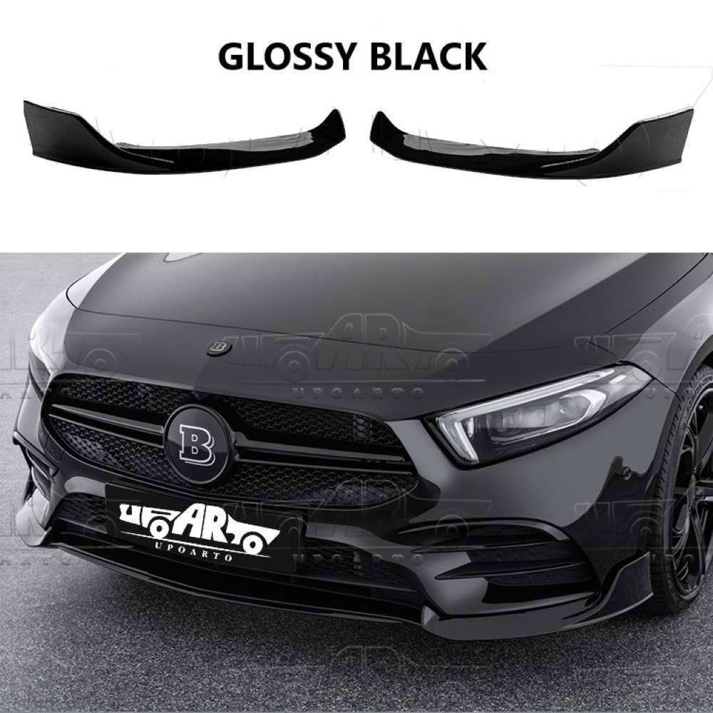 Car Craft Compatible With Mercedes Benz A Class W177 2019-2024 Amg Front Bumper Lip Splitter Skirts Brabus Style Ar-benz-083 Glossy Black - CAR CRAFT INDIA