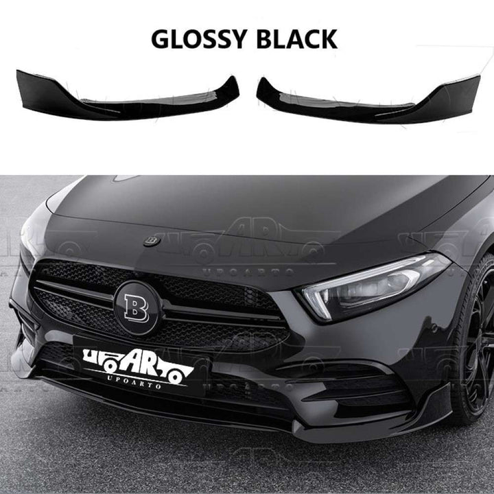 Car Craft Compatible With Mercedes Benz A Class W177 2019-2024 Amg Front Bumper Lip Splitter Skirts Brabus Style Ar-benz-083 Glossy Black - CAR CRAFT INDIA
