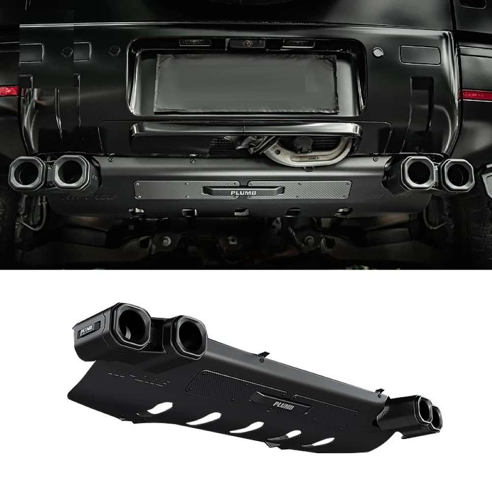 Car Craft Compatible With Range Land Rover Defender 2020-2025 Plumb M-one Rear After Lip Diffuser Guard Exhaust Pipe Four Outlet Tailpipe Retrofit Dry Carbon Fibe Plumb-011 - CAR CRAFT INDIA