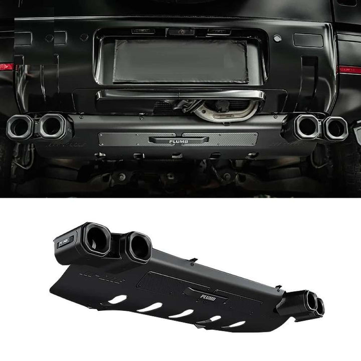 Car Craft Compatible With Range Land Rover Defender 2020-2025 Plumb M-one Rear After Lip Diffuser Guard Exhaust Pipe Four Outlet Tailpipe Retrofit Dry Carbon Fibe Plumb-011 - CAR CRAFT INDIA
