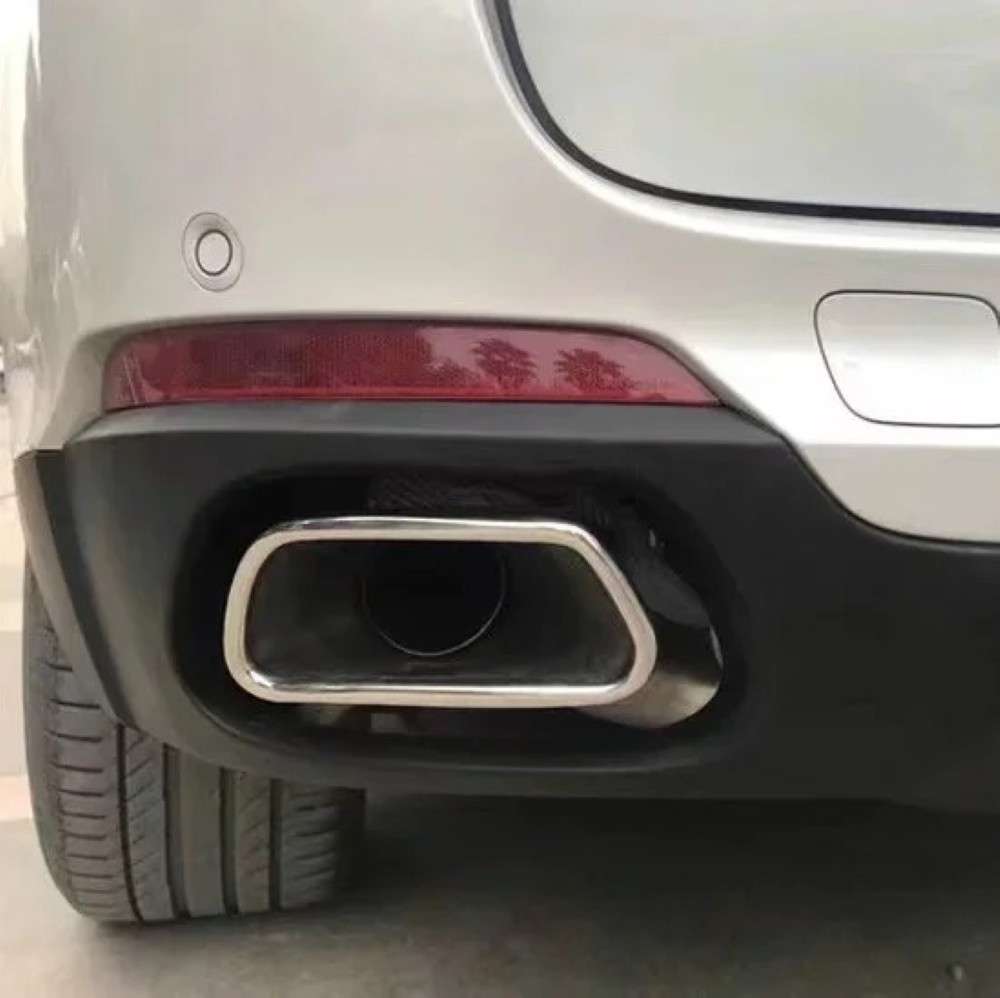 Car Craft Compatible With Bmw X5 F15 2014-2018 Rear Exhaust End Tip Square Muffler Tip Car Exhaust Pipe X Series Tailpipe M Sport Chrome - CAR CRAFT INDIA